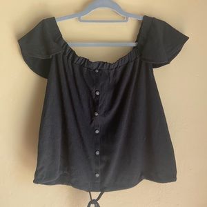 Who What Wear Flutter Sleeve Top XL